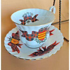 Royal Albert Footed Montrose Shape Teacup And Saucer Tartan Series